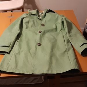 Green spring trench coat